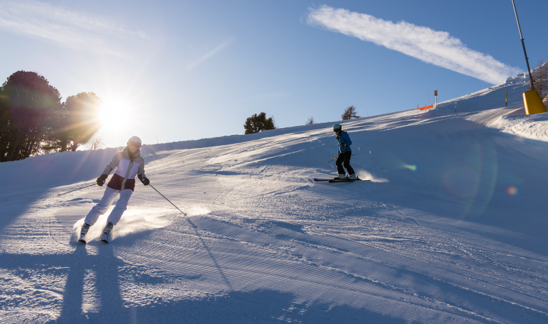 Skieurs à Vercorin