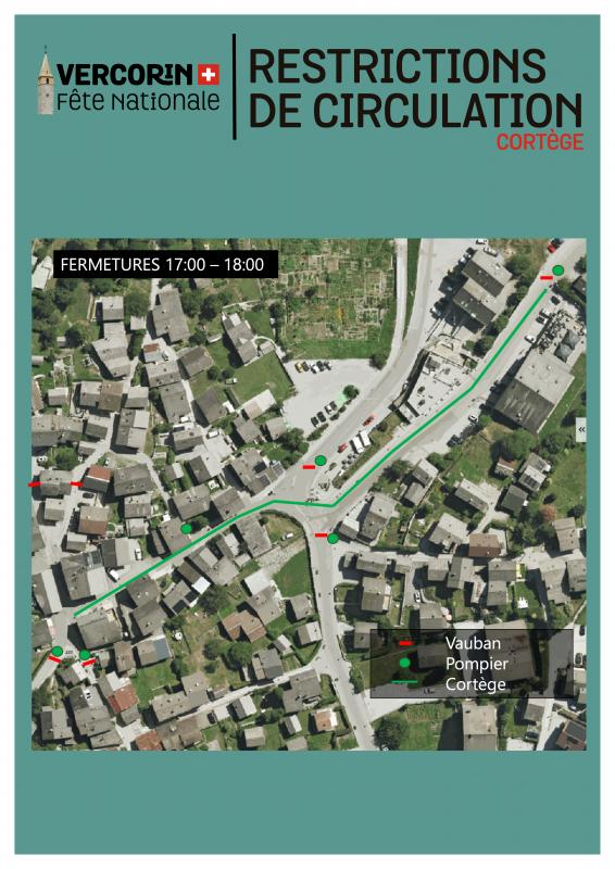 1er août_Fermeture routes cortège