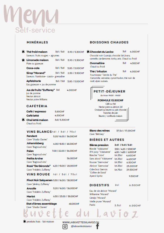 Speisekarte der Lavioz-Bar.2