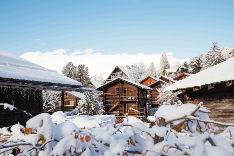 Vercorin Dorf in Winter