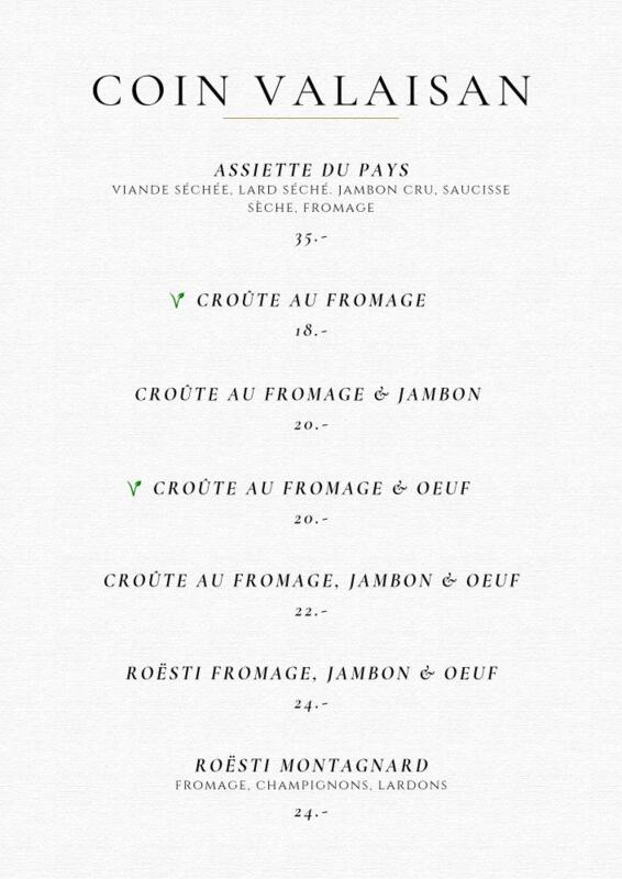 Carte des mets hiver 25-26_Les Mayens_Coin Valaisan