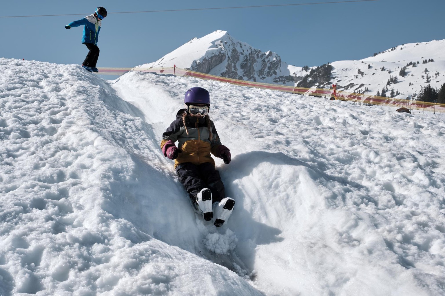 Sledging in Les Mosses