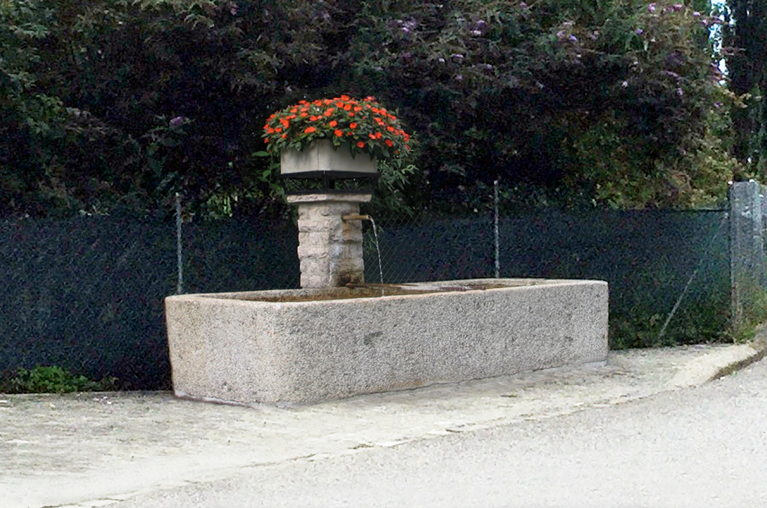 Fountain walk in Bex, village version