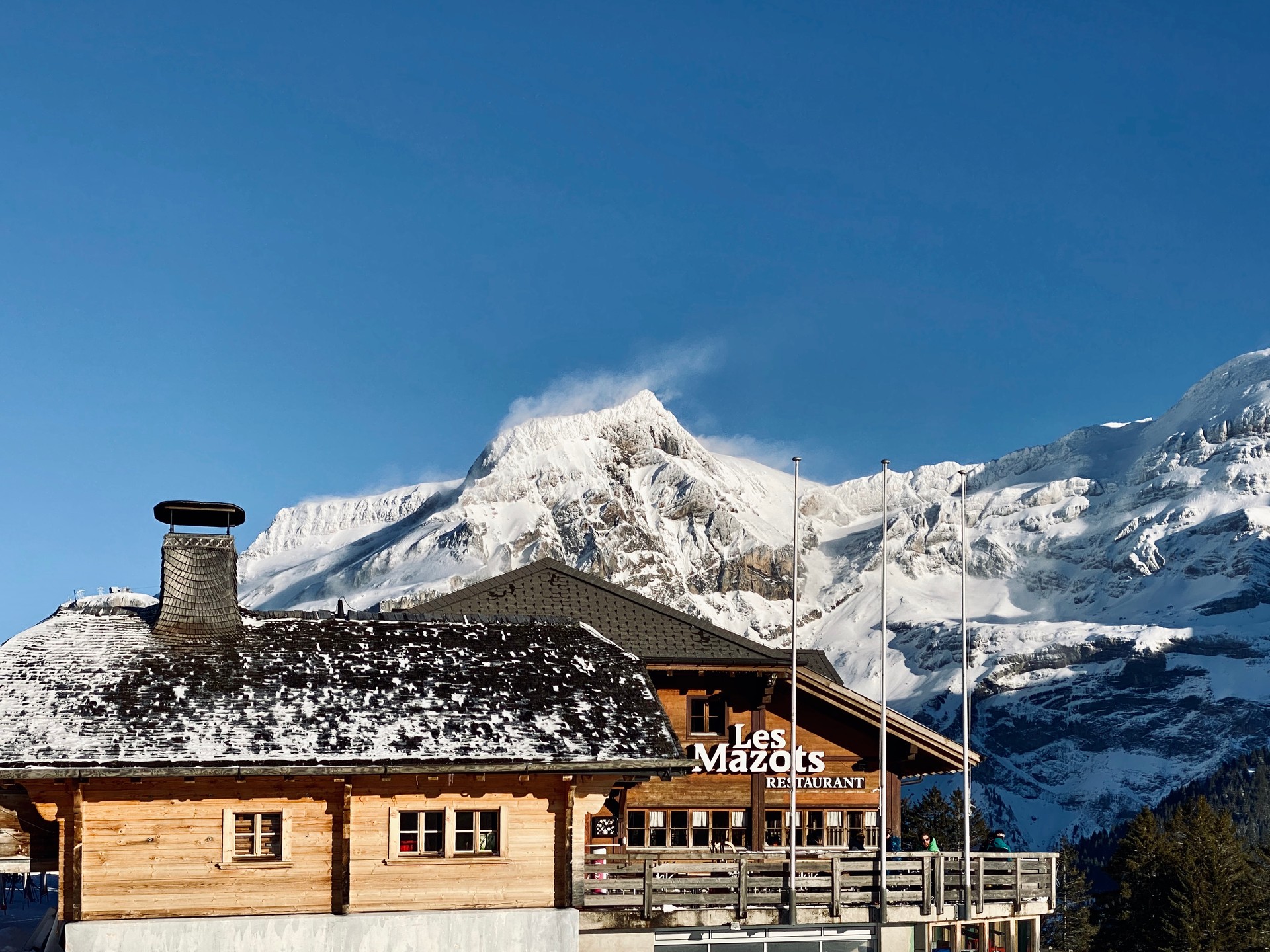Terrasse avec vue spectaculaire aux Mazots