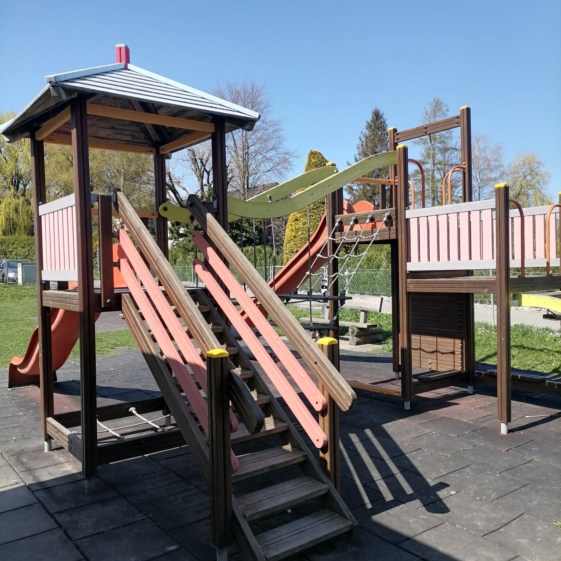Châtel playground, slides