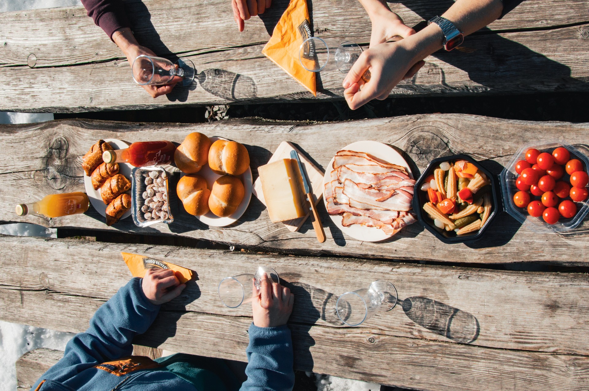 Delicious local products ready to be enjoyed.