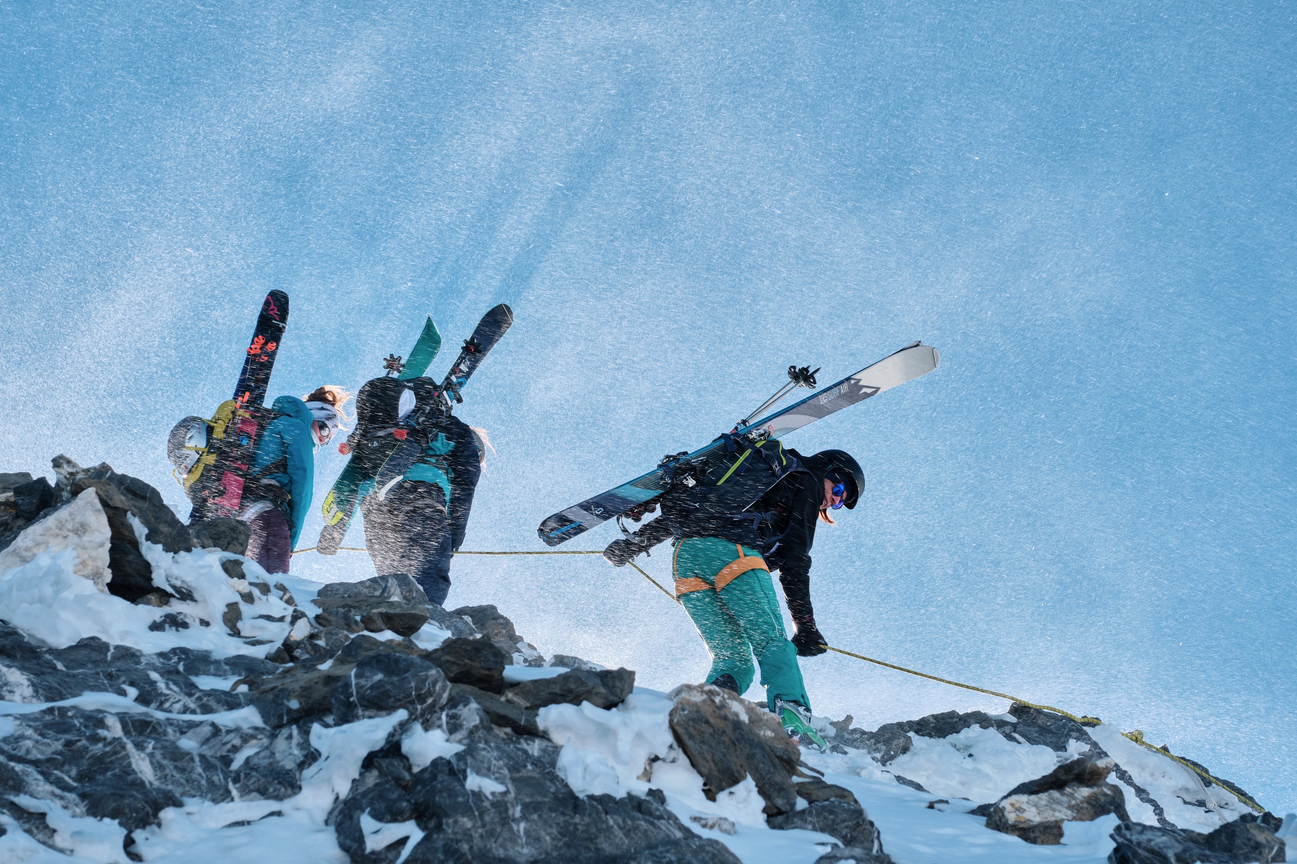 At Glacier 3000, an early morning cable car for ski touring enthusiasts